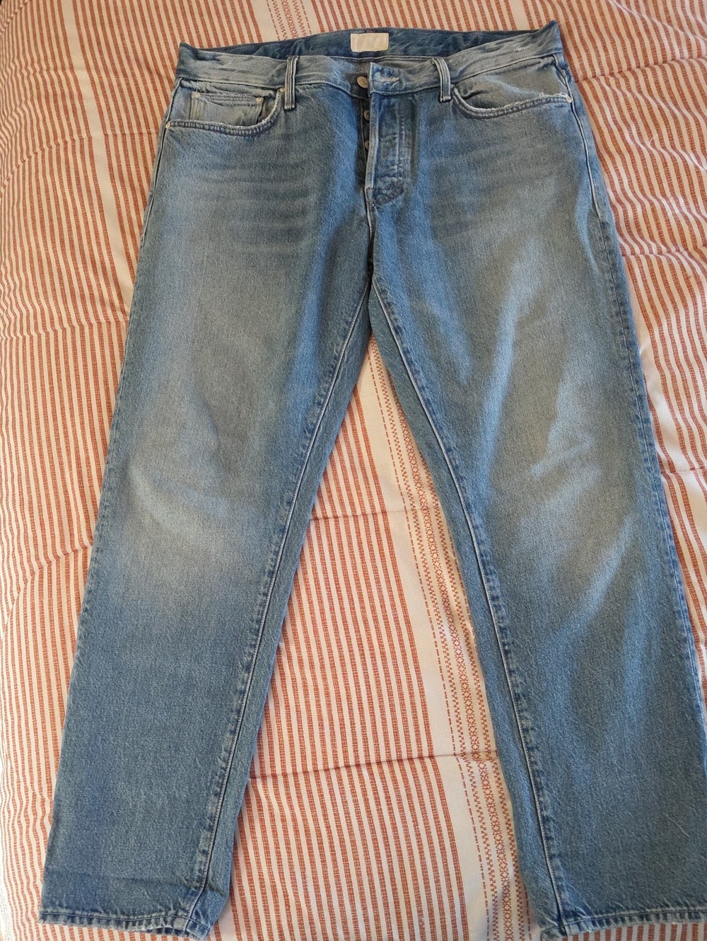MOTHER Men's Straight Jeans in Light Blue Wash
